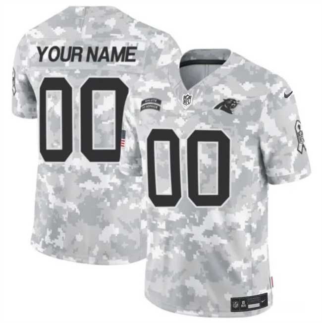 Mens Carolina Panthers Active Player Custom 2024 F.U.S.E Arctic Camo Salute To Service Limited Stitched Football Jersey